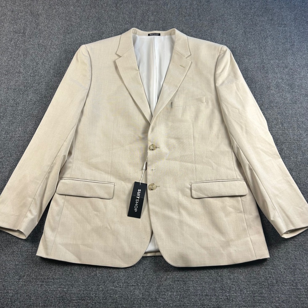 SuitShop Mens Tan Slim Fit Jacket 48 Regular Stretch Blazer NWT